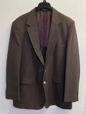 Vintage Perma Prest Action Suit Sports Coat Mens Jacket 44R Blazer Brown