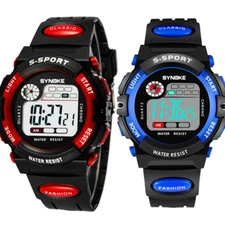 Child Boy Girl Kids Sports Digital Watch LED Wristwatch Waterproof Birthday Gift