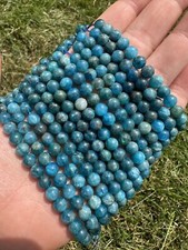 Blue Apatite Bead Strand - Grade A, Natural Blue Apatite from Madagascar
