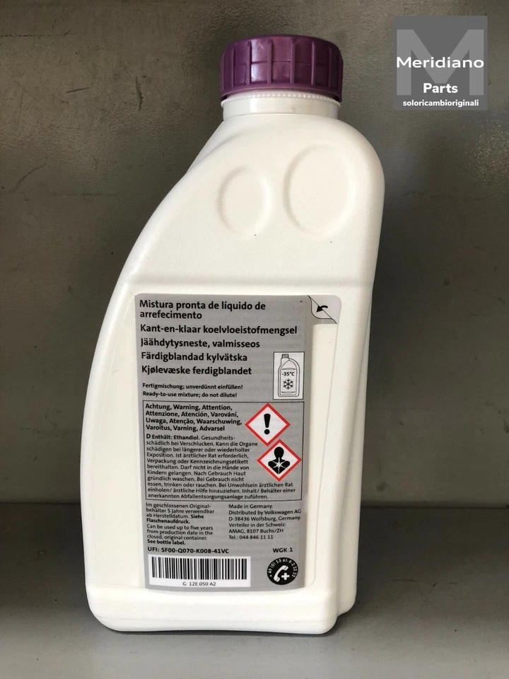 LIQUIDO DI RAFFREDDAMENTO ANTIGELO ORIGINALE AUDI VW SEAT SKODA - Immagine 2 di 3