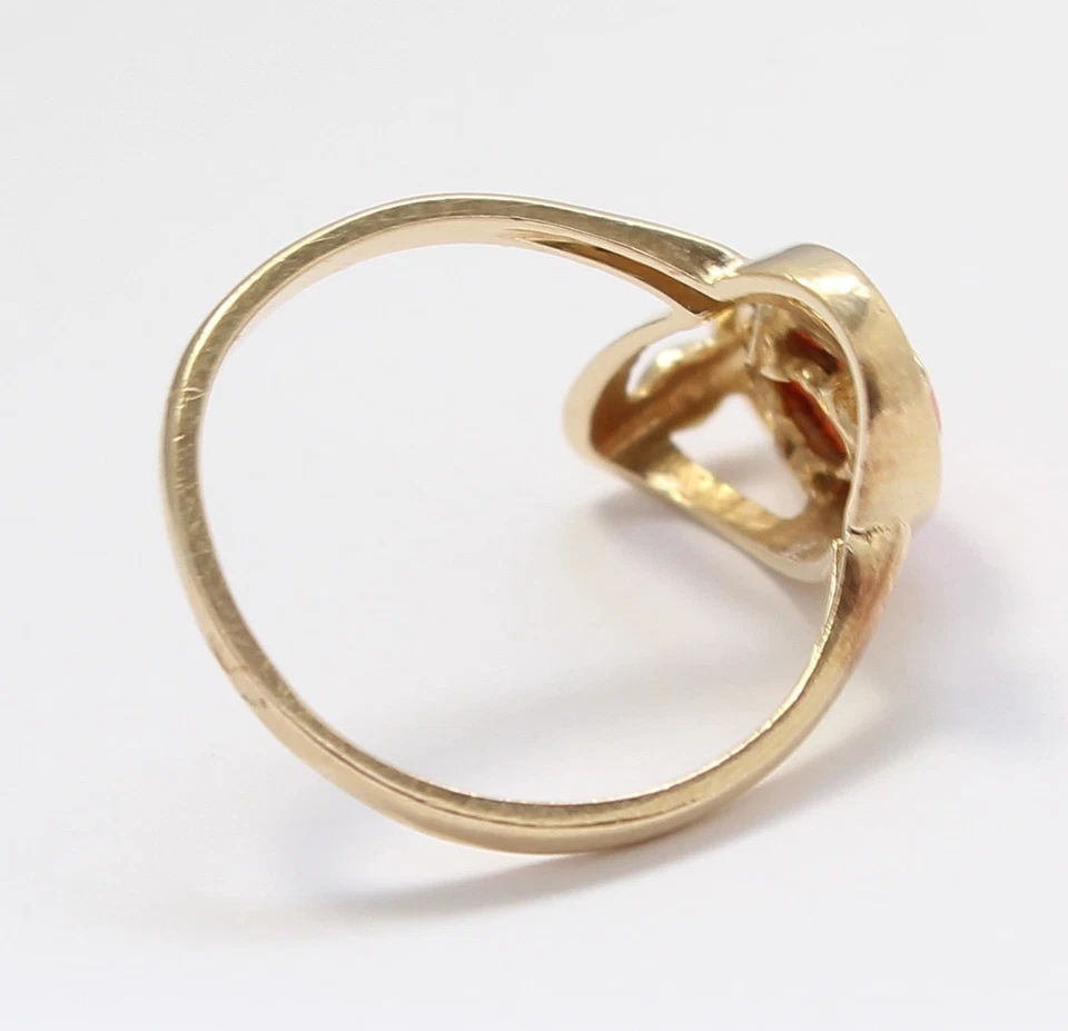 Anillo de mujer con forma de marquesa de oro amarillo de 14k Foto 3 de 4