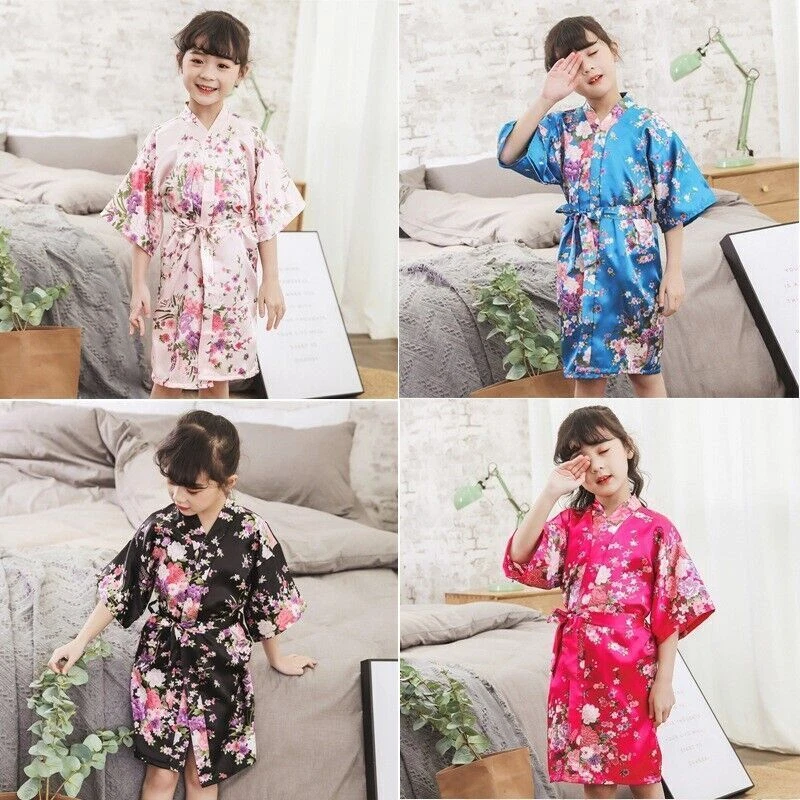 Flower girl shop silk robe