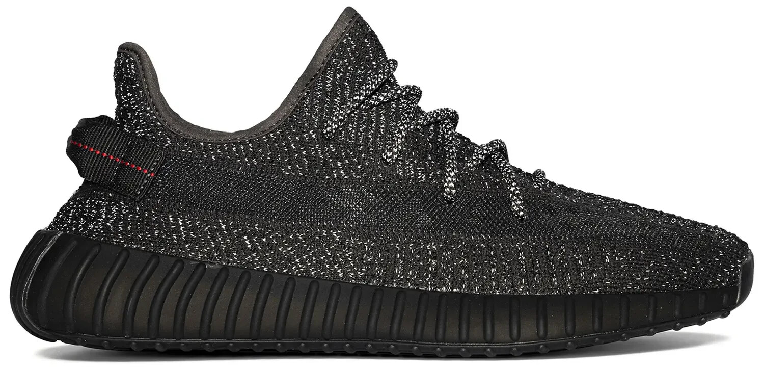 Size 8.5 - Adidas Yeezy Boost 350 V2 Static Black Reflective FU9007 DS Authentic image 5
