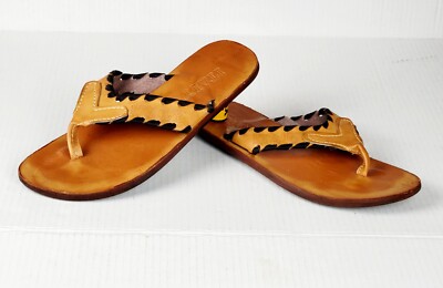 BURBERRY Size 10 Tan Leather Sandals BURBERRY Pvilion K flip flop sandals | NET-A-PORTER main image 2