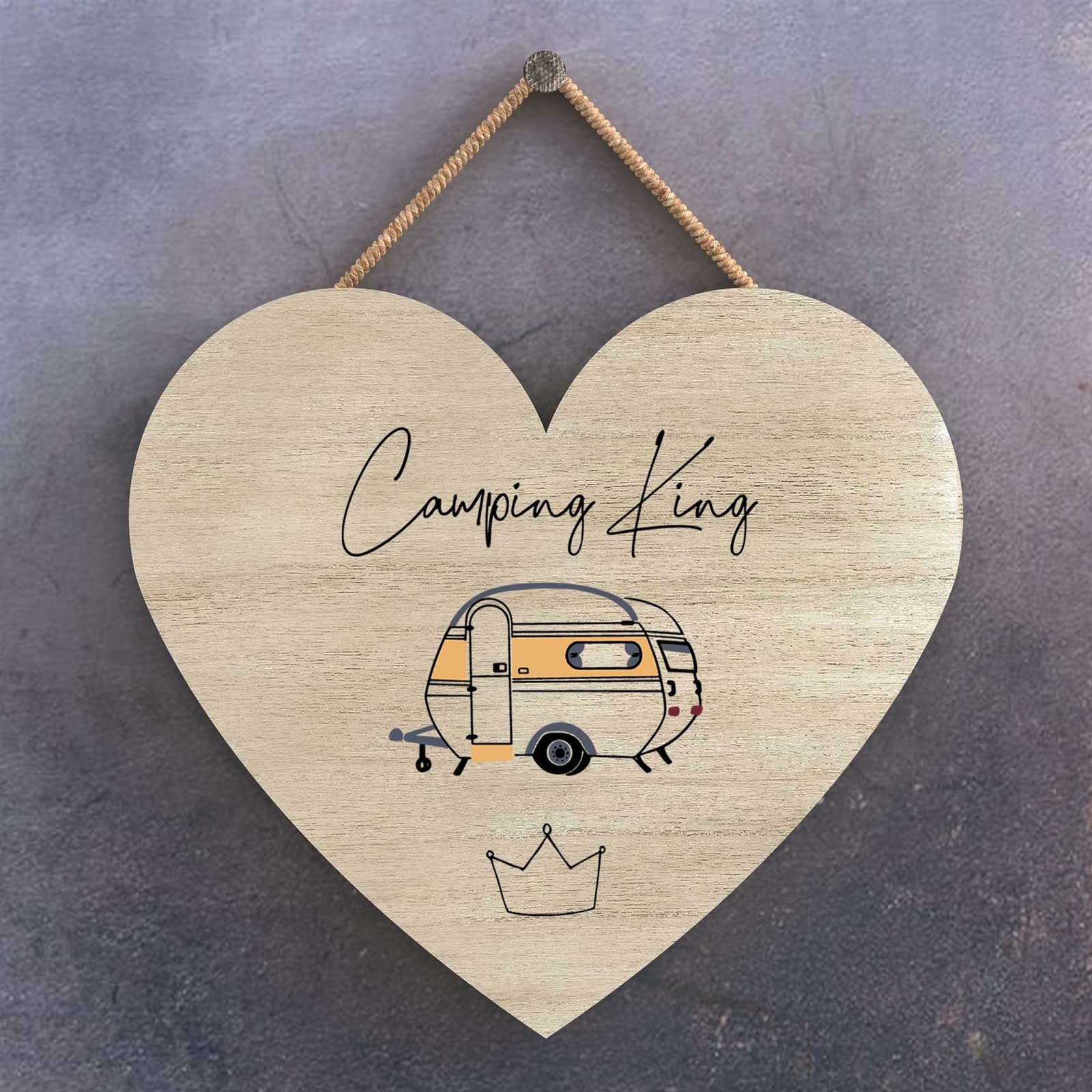 CAMPING KING CAMPER CARAVAN CAMPING THEMED HANGING PLAQUE