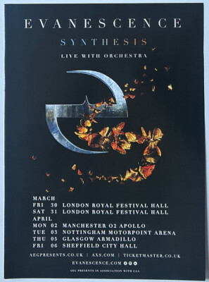 EVANESCENCE - TOUR DATES 2017 Full page UK magazine ad