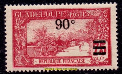 EBS French Guadeloupe 1926 - La Soufrière Volcano Surcharge - GP 92 - MNH** (RR8