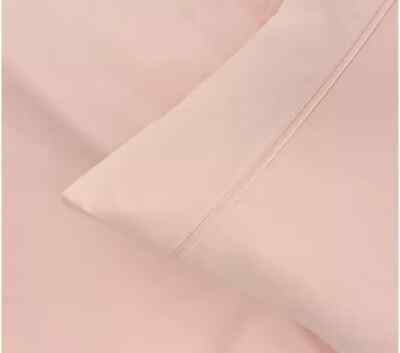 Home Reflections Double Brushed Sheet Set w/ Extra Cases Blush Queen