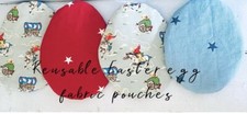 Reusable Easter Egg Fabric Pouches - Cath Kidston Cowboy - Clarke & Clarke Stars