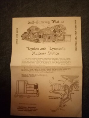El5 Ephemera leaflet self catering flat Lynton Lynmouth railway station