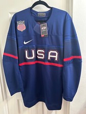 Nike Team USA Blue Olympic Hockey Jersey Mens Size Medium NWT