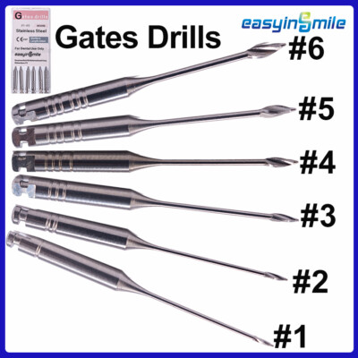 #ad 6Pcs Dental Endodontic Gates Drill Glidden 32mm Engine Use Stainless Steel Files $10.90