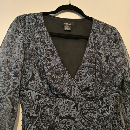 Willi Smith Silk Baby Doll Top SM Paisley Beaded Y2K 90's Lined Fairy Whimsigoth - Picture 4 of 14