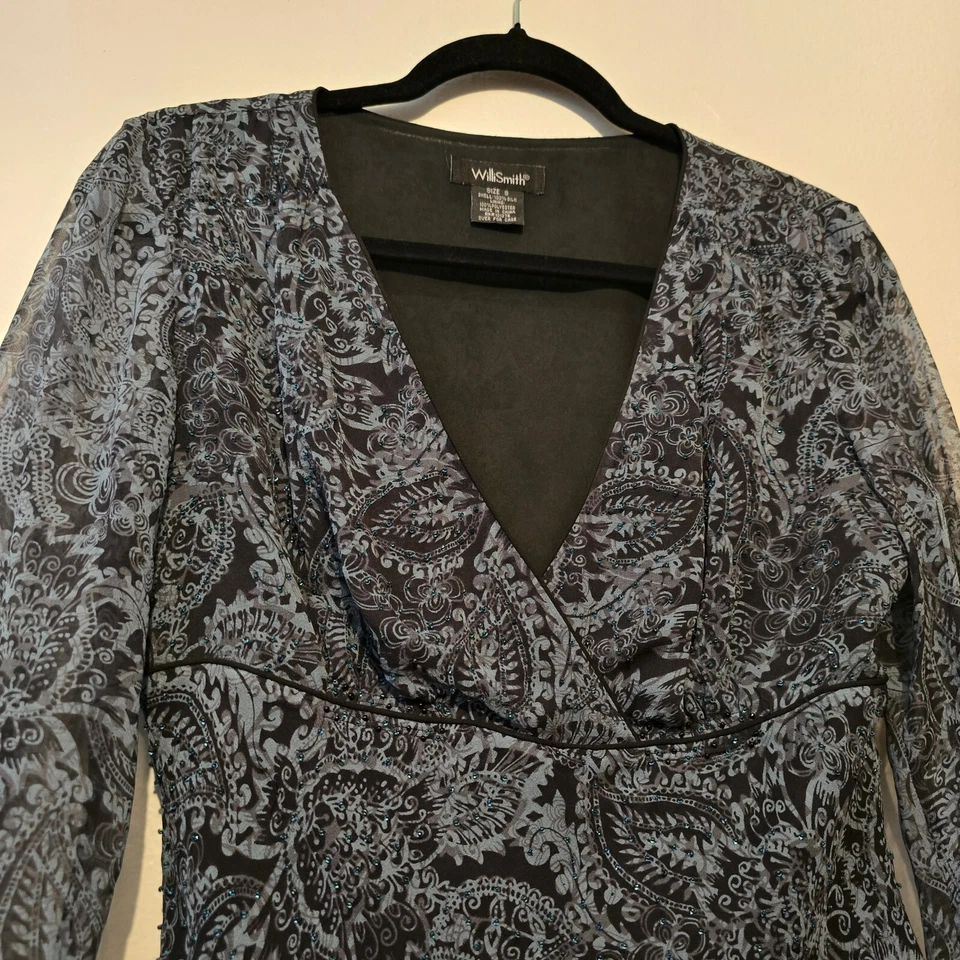 Muñeca bebé de seda Willi Smith Top SM cachemira con cuentas Y2K años 90 forrada hada caprichosa Foto 4 de 4