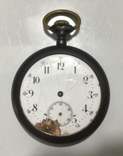 Old SWISS ANTIQUE POCKET WATCH ACIER Garanti Xmas 1908 Rare Works Art Design Bra