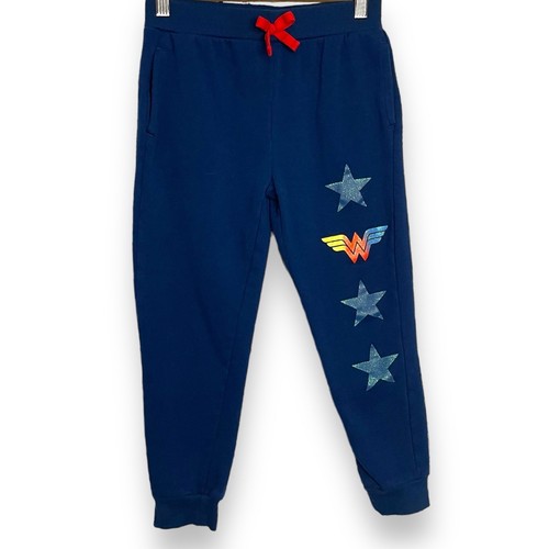 Wonder Woman Jogger Sweatpants Girls 7-8 Blue Graphic Print Casual Athleisure - Picture 5 of 12