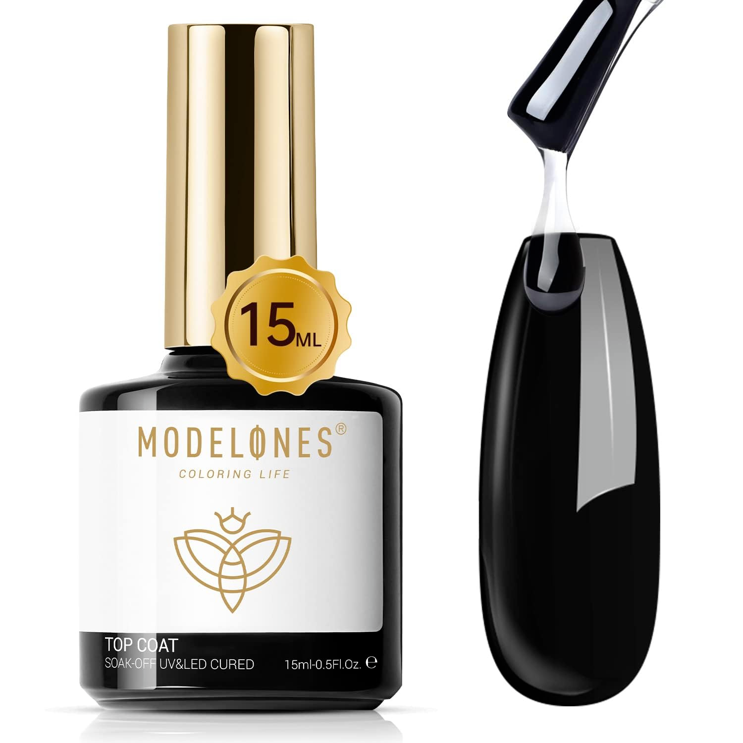 Gel Nail Top Coat 15mL No Wipe High Gloss Long Lasting Shine-image