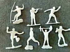 Original 1960s Olympics plastic figure set 7 Sports 54mm Soccer Boxing Track nos