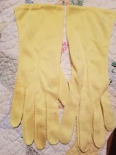 Vintage Yellow Ladies Double Woven Nylon Stretch Made In Hong Kong Size 8-8 1/2