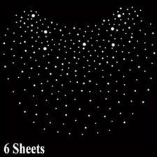 6/10pcs Iron on Rhinestone Transfers Applique Glass Crystal Heat Transfer Decal