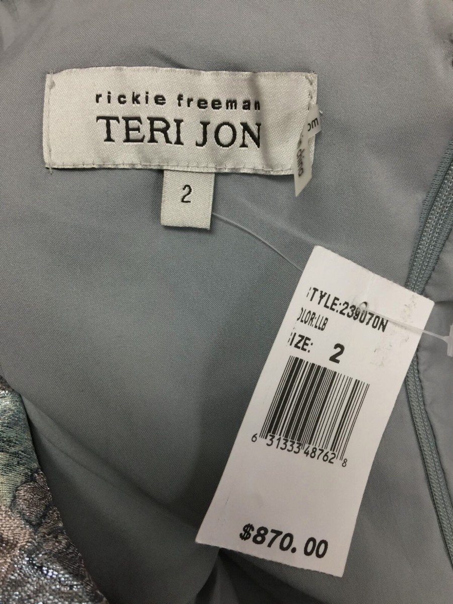 じゅん $871 Rickie Freeman by Teri Jon Women's Blue Floral Off-Shoulder