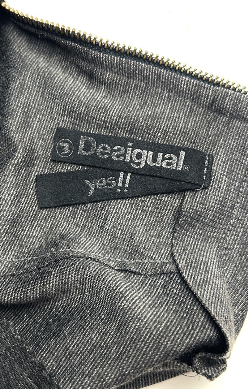 Desigual Patchwork Mini Dress Gray Multicolor Fro… - image 11