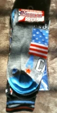 Men's 3 Pair American Pride Theme Socks  With Blue Bandanna Size 10-12 by NWT