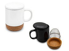 Teetasse mit Sieb und Deckel Keramik Tee Becher Groß Porzellan Set XXL