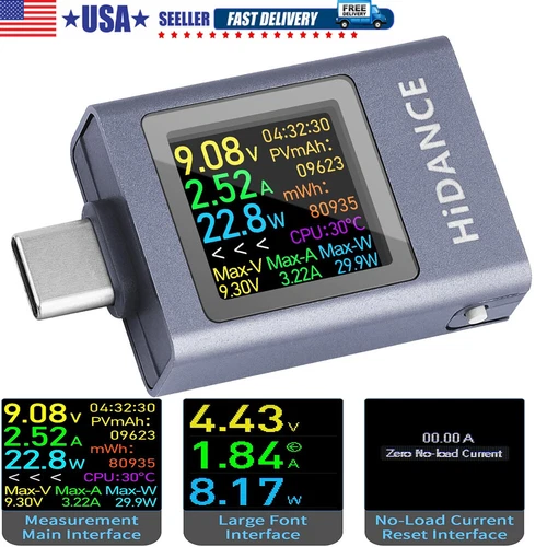 USB Type-C Power Tester Voltage Current Capacity Meter USB-C Multimeter 4.5-50V