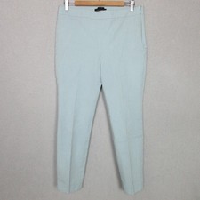 Talbots Chatham Ankle Tapered Leg Chino Pants 10 Stretch Mid Rise Side Zip Green