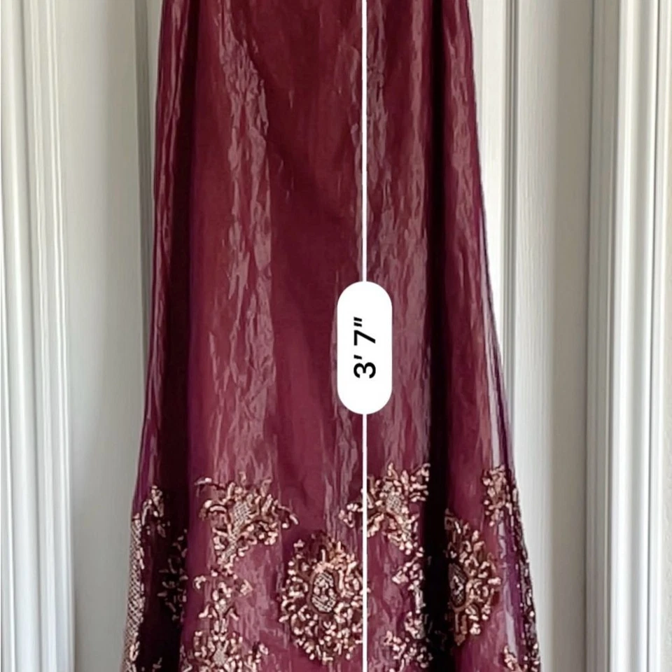 Falda Púrpura Lentejuelas Bordadas Vintage Colección NICOLE MILLER Talla 6 Foto 4 de 4