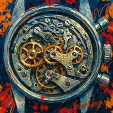 MARIO MENDOZA SWISS ROLEX WATCH OIL PAINTING CANVAS CLOCK LTD. EDITION PRINT