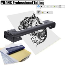 YILONG Wireless Thermal Tattoo Printer with 15pcs Transfer Paper for Beginner
