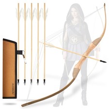 Youth Archery Bow and Arrow Set for , 40" Handmade Wooden Bow and Arrow Prop ...