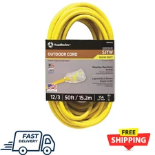 50 ft. 12/3 sjtw hi-visibility outdoor heavy-duty extension cord with power li