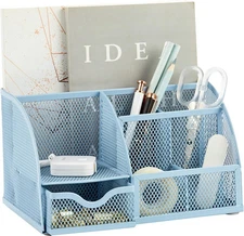 Annova Mesh Desk Organizer Office with 7 Compartments + New Blue 23 