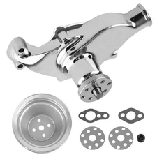 V8 Engine Cooling Pump for Chevy 283-350 1955-1968 Chrome Short 5-5/8" Length