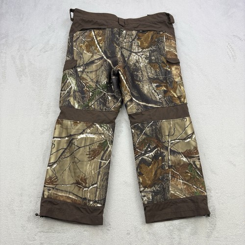 Under Armour Pants Boys XL Brown Youth Camouflage Real Tree Fleece Lined Kids - Picture 4 of 12