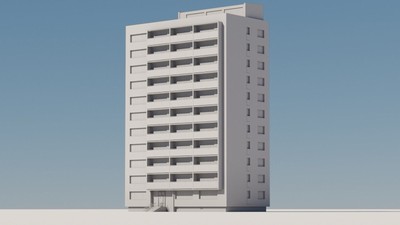 Eastern European Building -8 Inch Model(Stone Grey)