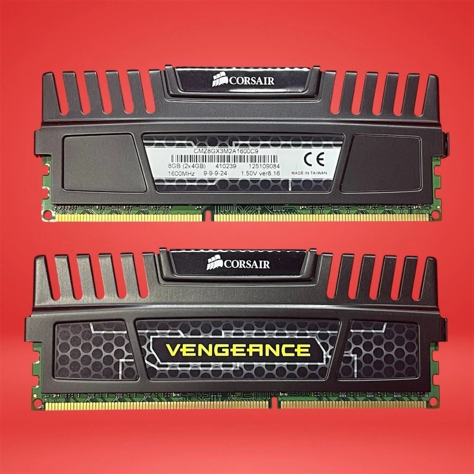 Corsair Vengeance 8GB (2x4GB) DDR3 1600MHz PC3-12800 RAM CMZ8GX3M2A1600C9 - Image 2 of 3