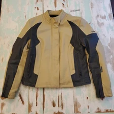 SCHOTT PRO NYC Tan/Black Leather Motorcycle Biker Jacket Women's XL Thinsulate