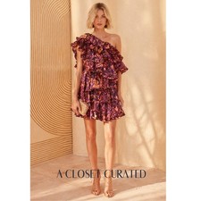 Ulla Johnson Naomi Ruffle Mini Dress 2 NEW Purple Orange