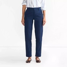 Lands End Women Navy Blue Chino Straight Leg Pants Size 6