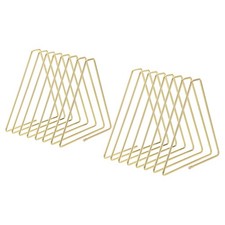 7 Slots Triangle Desktop File Holder, 2pcs, Golden Tone, 1.26 x 6.69 x 6.69"