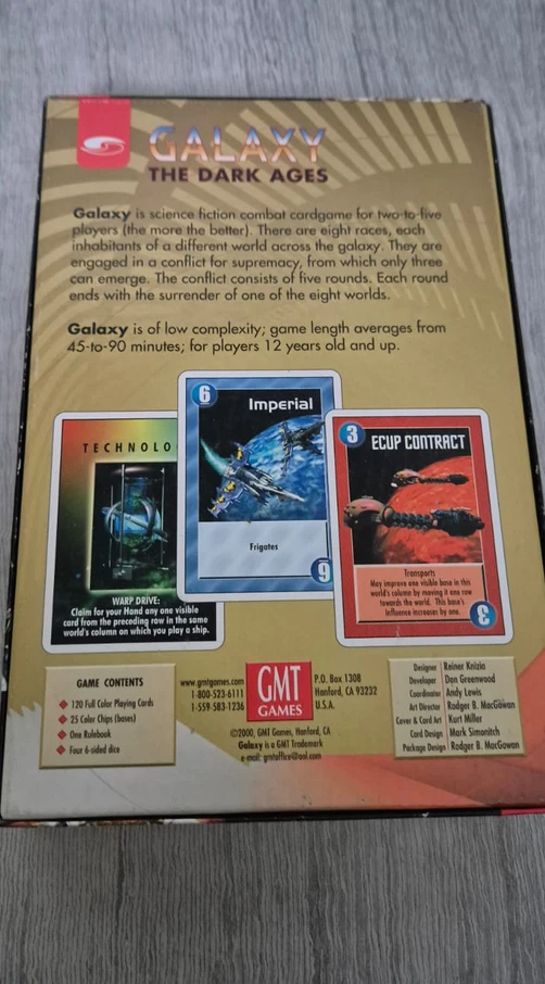 Galaxy The Dark Ages GMT Games complet Reiner Knizia cartes science fiction rare - Photo 2/4