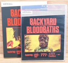 Backyard Bloodbaths (Blu-ray, 1987-01) & Slipcover Bleeding Skull Vinegar Syn