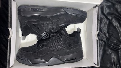 Jordan Air Jordan 4 Retro Black Cat 2020 Nubuck Men's Black Basketball Sneakers