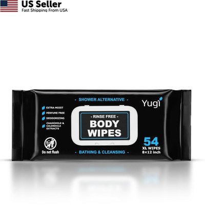 Adult Body Wipes   XL No-Rinse shower, Washcloths, 54 Count (Pack of 1)