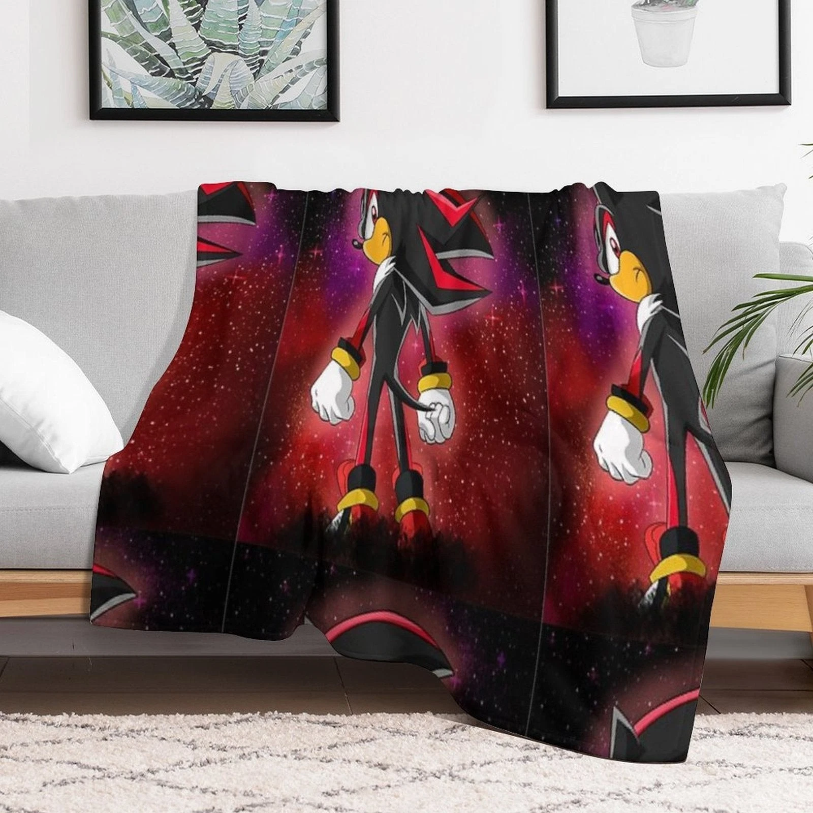 Shadow The Hedgehog Fleece Throw Blanket