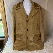 Vtg Sears The Country Coat Barn Chore Jacket Lined Brown Corduroy 42 T 42T Tall